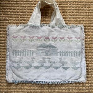 Embroidered Country Goose Book or Knitting Bag